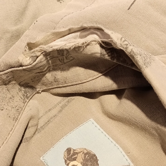 Mens Shirt Collared button up short sleeve Sz XL tan TEST PILOT Airplane print - Picture 12 of 13
